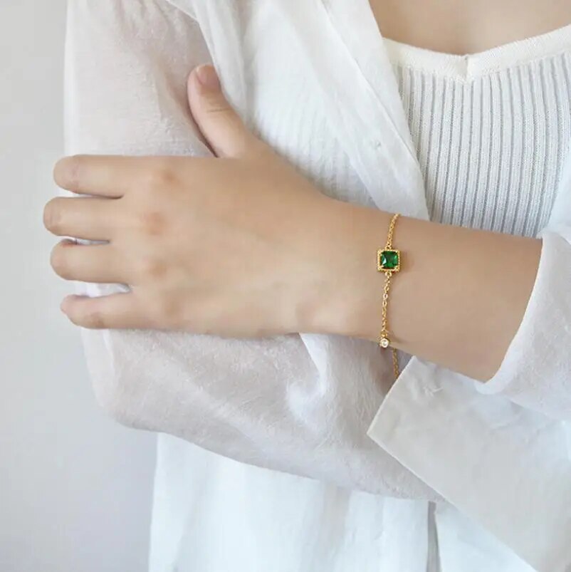 Bracelet femme doré, zircon cubique, raffiné, délicat – Vente Flash Bijoux