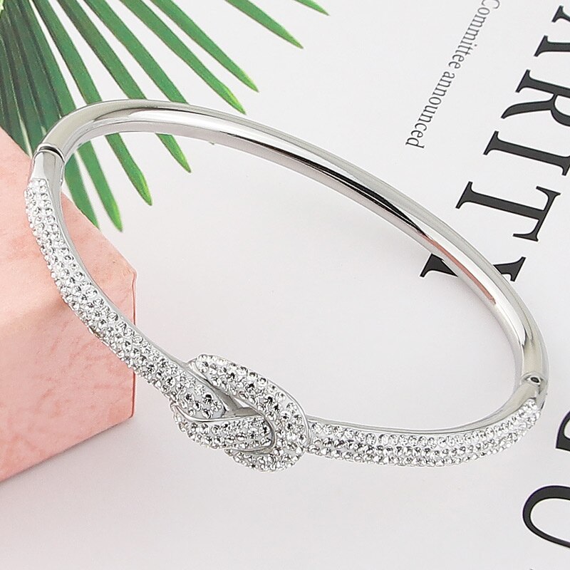 Bracelet femme doré, nœud, cristal – Vente Flash Bijoux