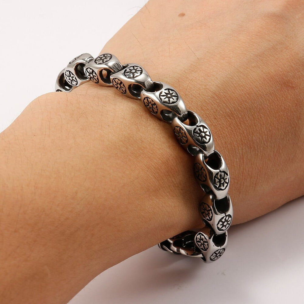 Bracelet femme acier inoxydable, fleur – Vente Flash Bijoux