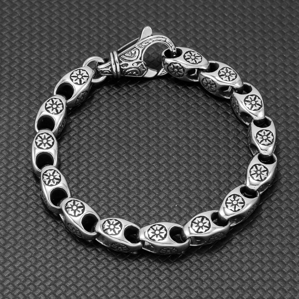 Bracelet femme acier inoxydable, fleur – Vente Flash Bijoux