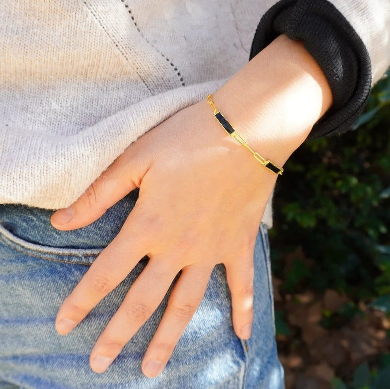 Bracelet femme doré, zircon cubique, raffiné – Vente Flash Bijoux