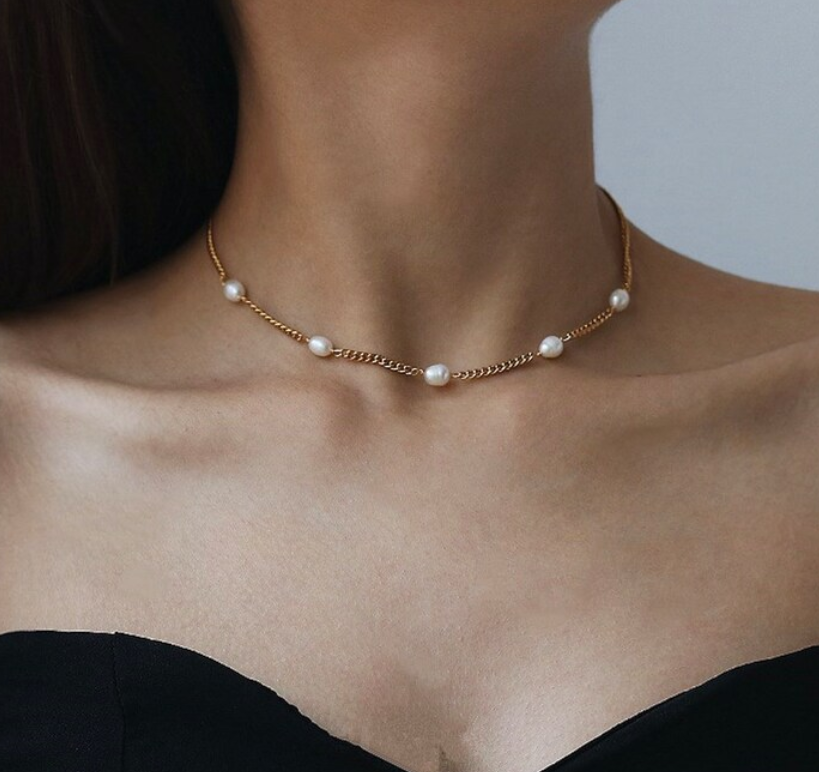 Collier femme doré, ras du cou, perles, bohème – Vente Flash Bijoux