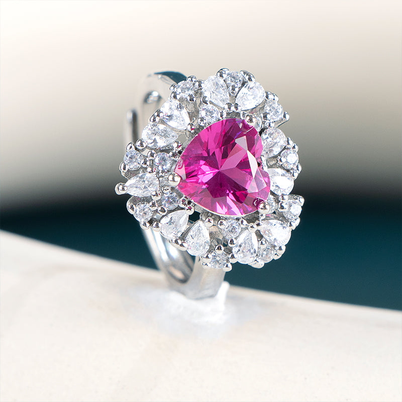 Bague femme argentée, solitaire, zircon cubique, ajustable – Vente Flash Bijoux