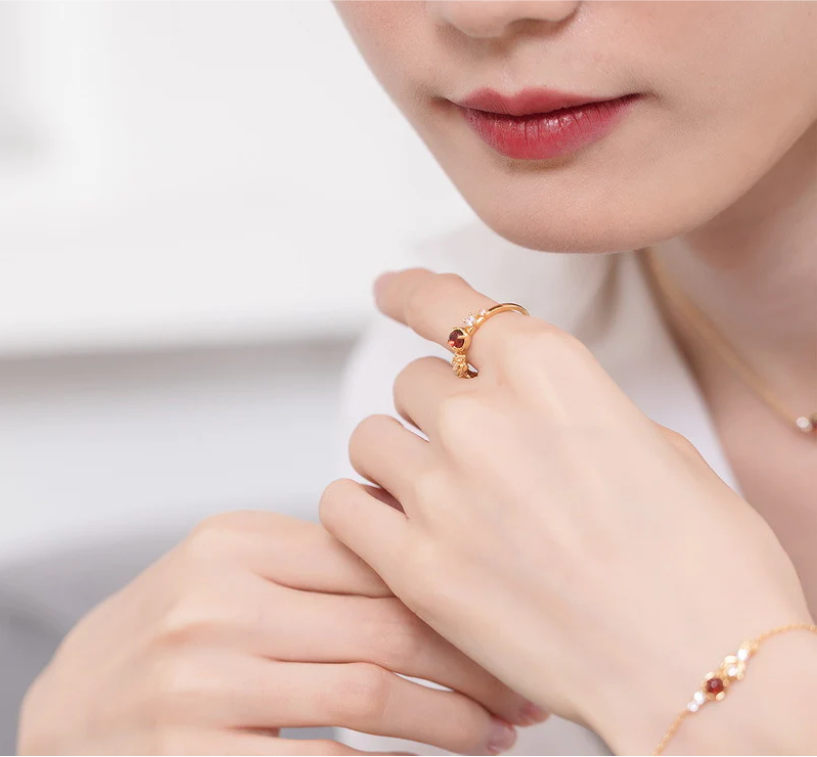 Bague femme dorée, zircon cubique, ajustable – Vente Flash Bijoux