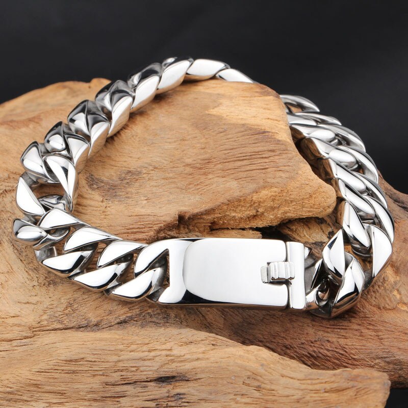 Bracelet homme acier inoxydable, chaîne, raffiné, vintage – Vente Flash Bijoux