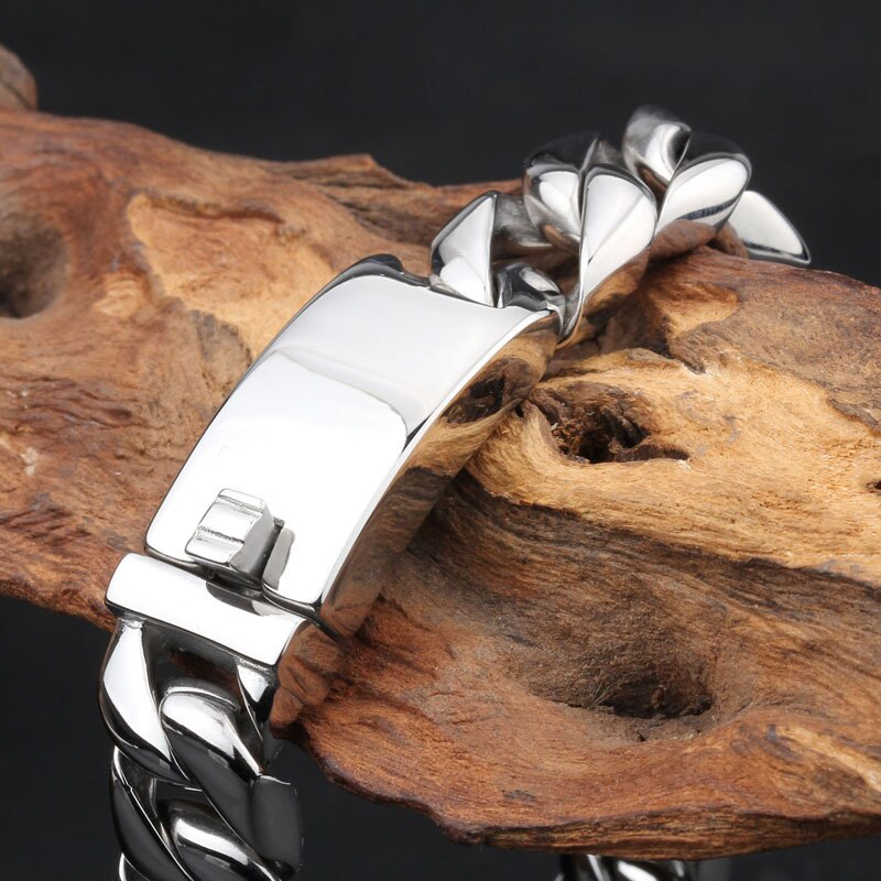 Bracelet homme acier inoxydable, chaîne, raffiné, vintage – Vente Flash Bijoux