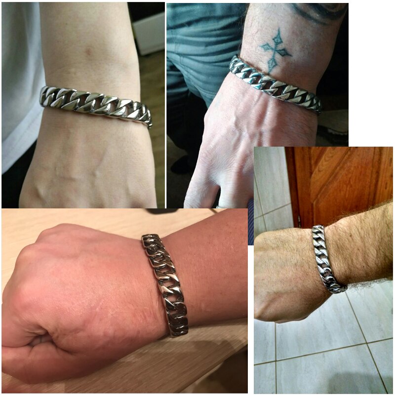 Bracelet homme acier inoxydable, chaîne, raffiné, vintage – Vente Flash Bijoux