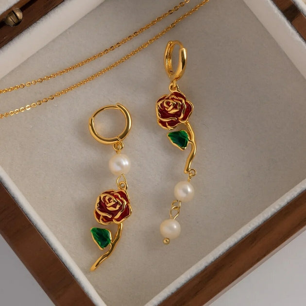 Boucles d'oreilles dorées, perles – Vente Flash Bijoux
