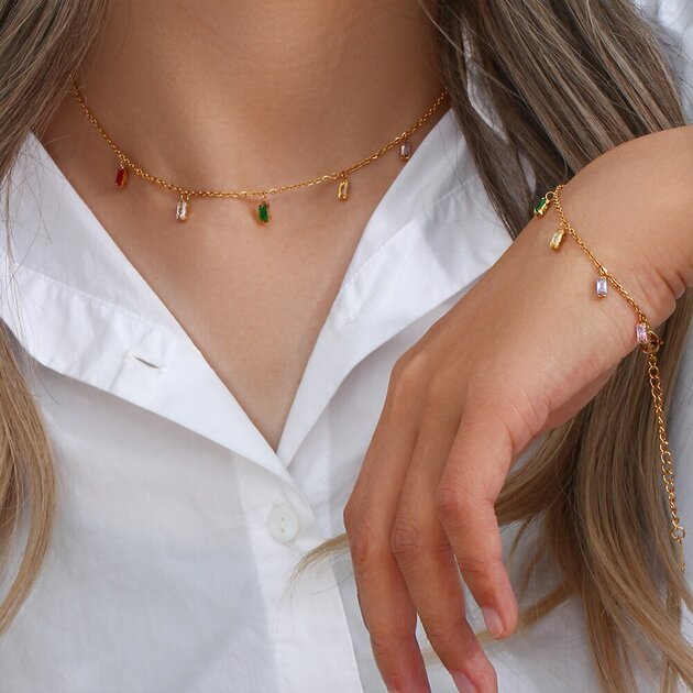 Parure femme dorée, zircon cubique – Vente Flash Bijoux