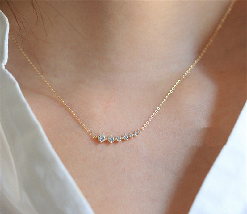 Collier femme doré, zircon cubique, intemporel – Vente Flash Bijoux