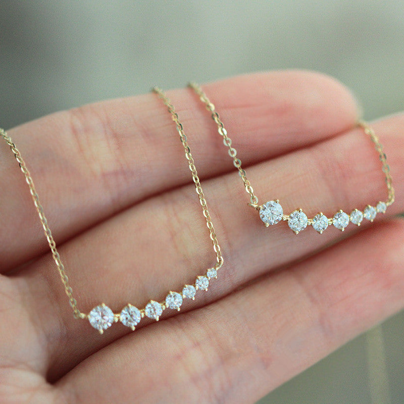 Collier femme doré, zircon cubique, intemporel – Vente Flash Bijoux