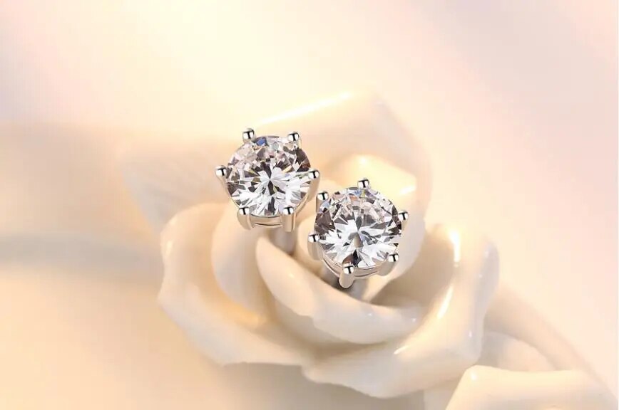 Boucles d'oreilles argentées, zircon cubique – Vente Flash Bijoux