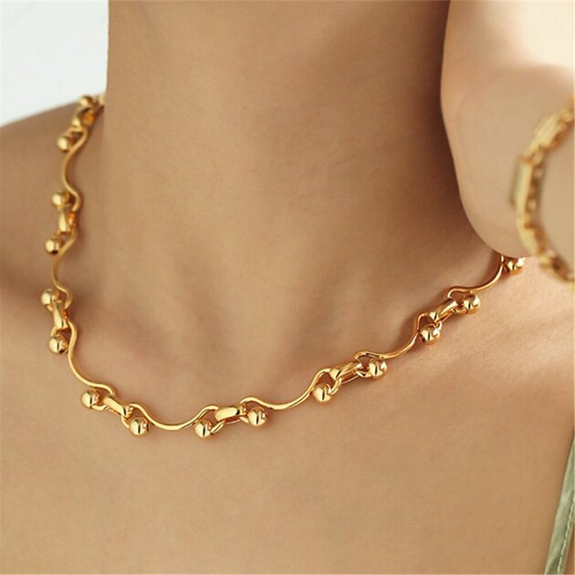 Collier femme doré, tendance – Vente Flash Bijoux