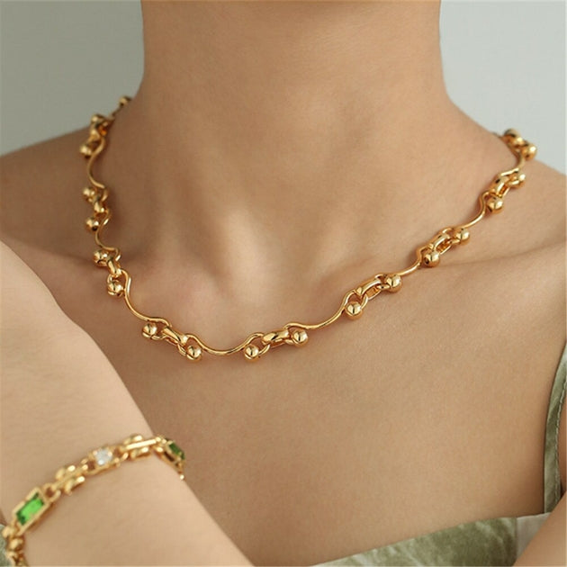 Collier femme doré, tendance – Vente Flash Bijoux
