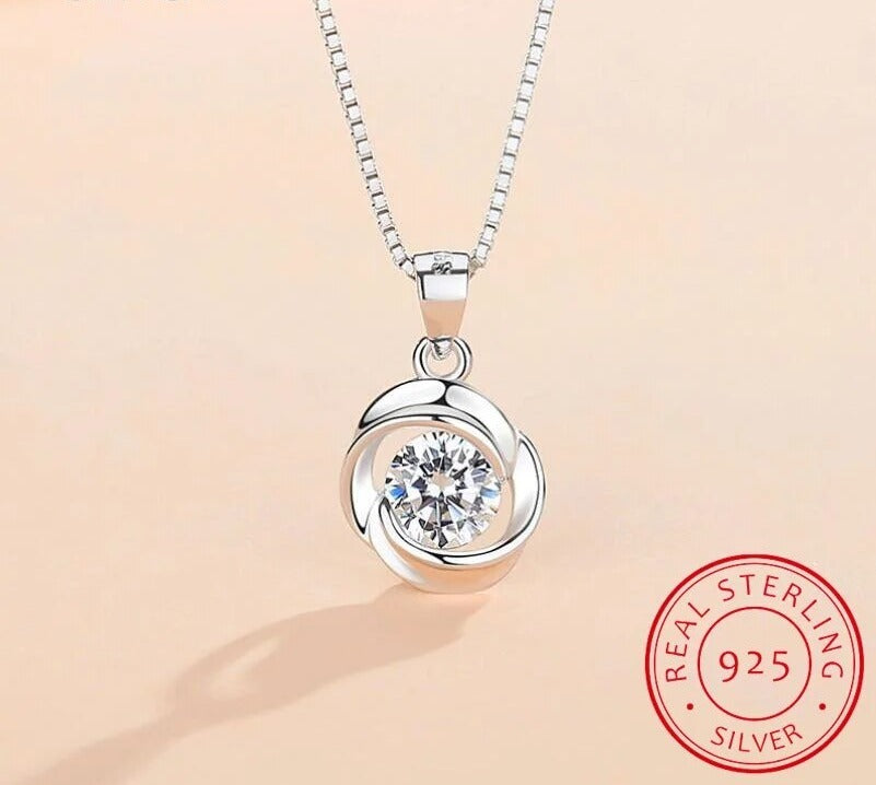 Collier femme argenté, zircon cubique, chic – Vente Flash Bijoux