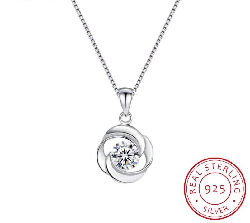 Collier femme argenté, zircon cubique, chic – Vente Flash Bijoux