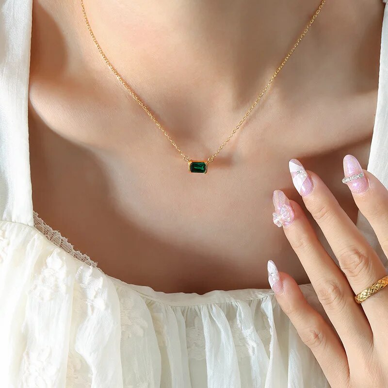 Collier femme doré, zircon cubique – Vente Flash Bijoux