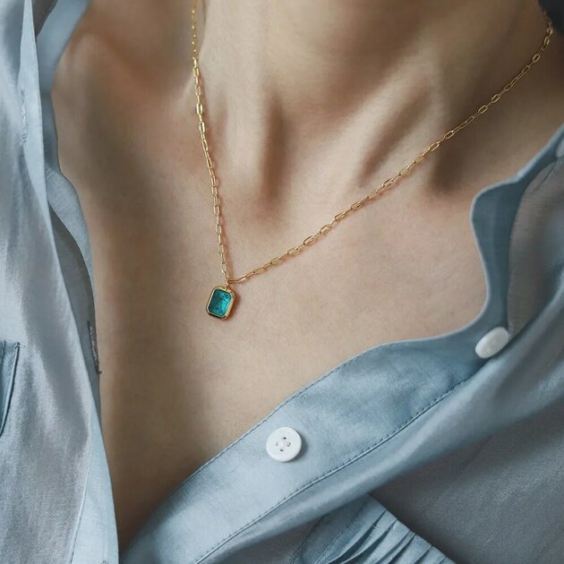 Collier femme doré, zircon cubique, chic – Vente Flash Bijoux
