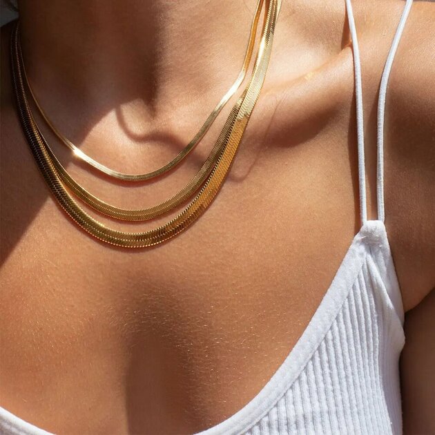 Collier femme doré, serpent – Vente Flash Bijoux
