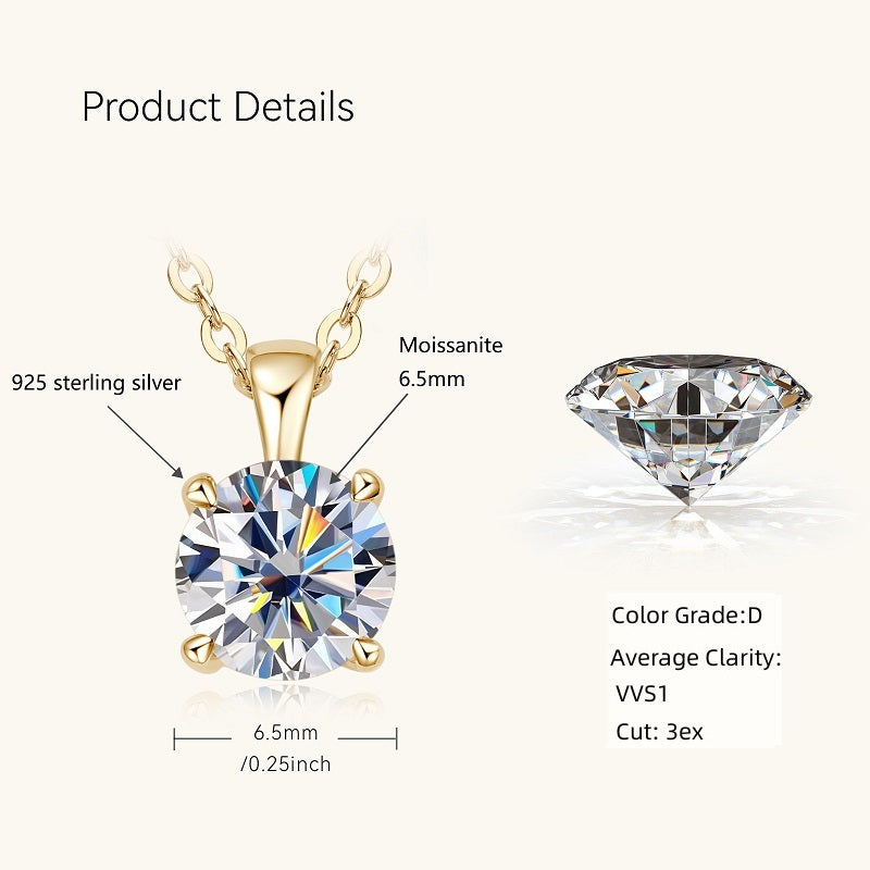 Collier femme doré, moissanite – Vente Flash Bijoux