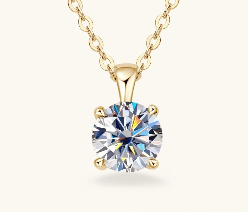 Collier femme doré, moissanite – Vente Flash Bijoux
