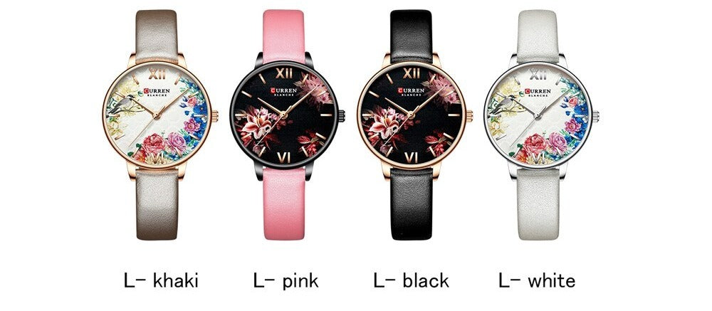 Montre femme acier inoxydable, à quartz, bracelet cuir, vintage – Vente Flash Bijoux
