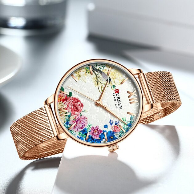 Montre femme acier inoxydable, à quartz, bracelet cuir, vintage – Vente Flash Bijoux