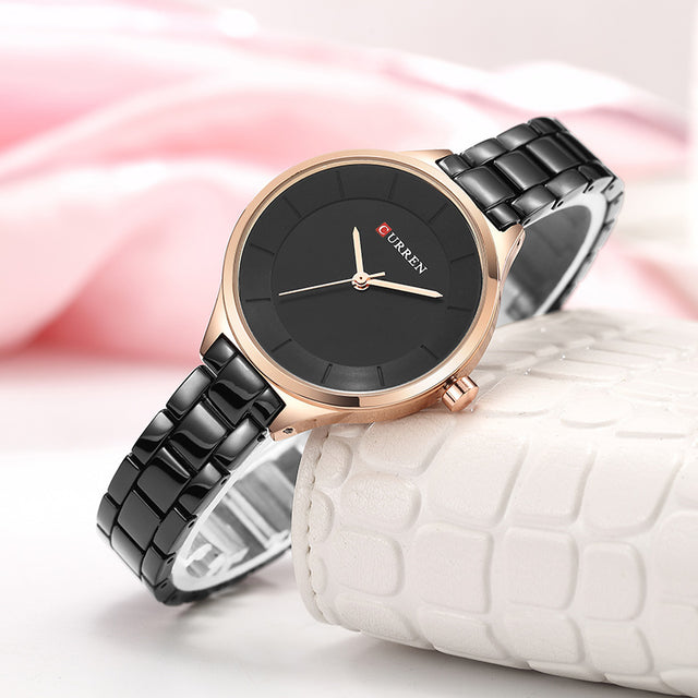 Montre femme acier inoxydable, à quartz, bracelet acier, minimaliste – Vente Flash Bijoux