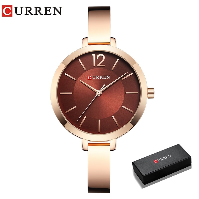 Montre femme dorée, à quartz, bracelet acier, graphique – Vente Flash Bijoux