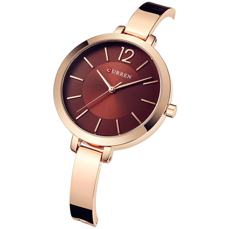 Montre femme dorée, à quartz, bracelet acier, graphique – Vente Flash Bijoux