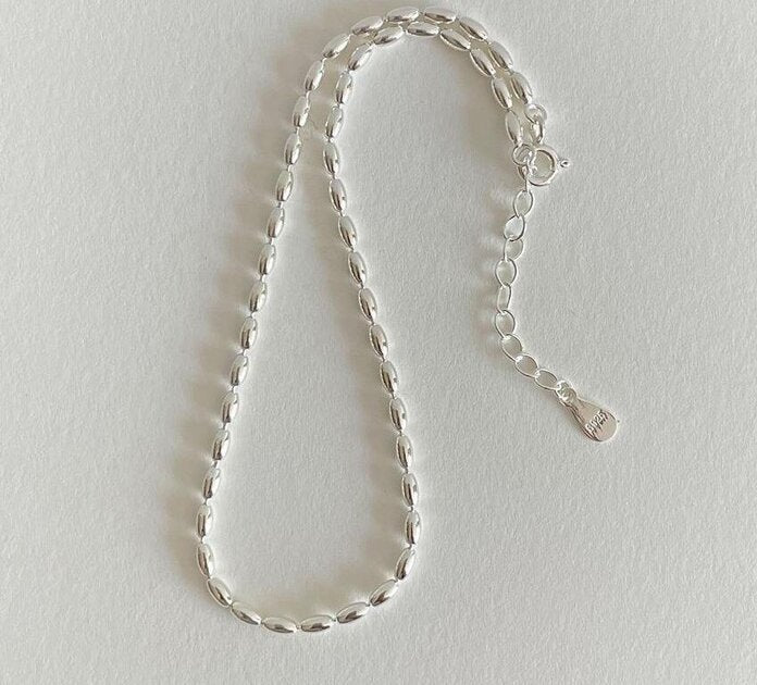 Bracelet femme argenté, chaîne, perles, raffiné – Vente Flash Bijoux
