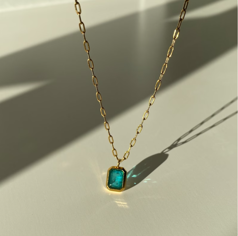 Collier femme doré, zircon cubique, romantique – Vente Flash Bijoux