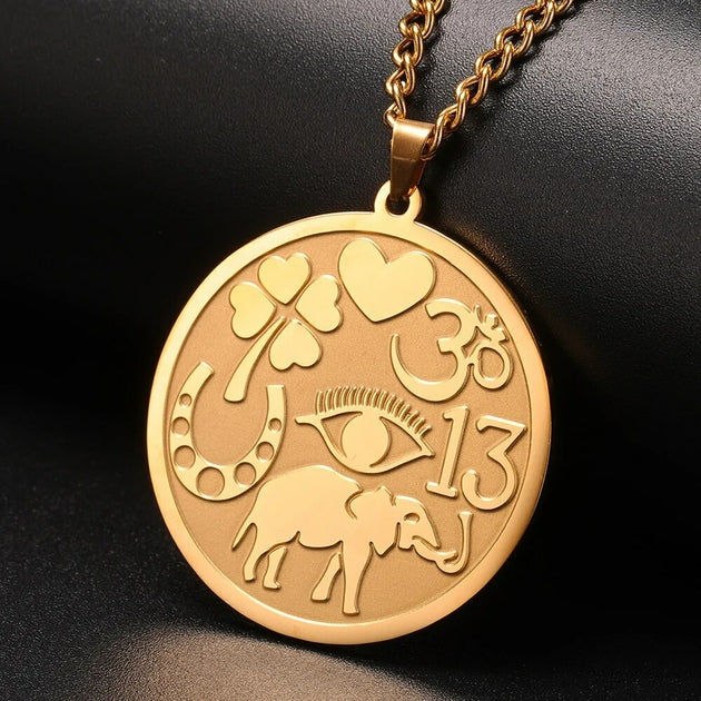 Collier femme doré, pendentif porte-bonheur– Vente Flash Bijoux