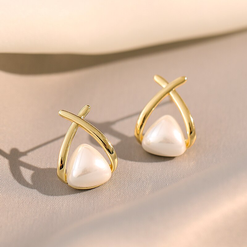 Boucles d'oreilles croix, perles – Vente Flash Bijoux