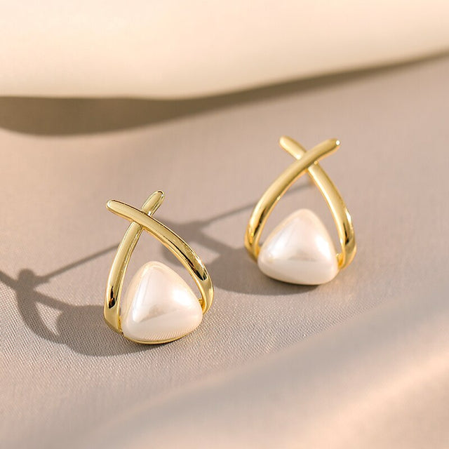 Boucles d'oreilles croix, perles – Vente Flash Bijoux