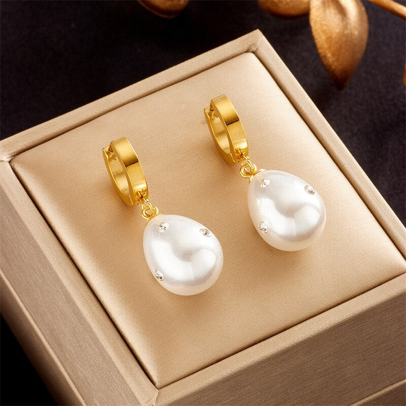 Boucles d'oreilles acier inoxydable, goutte – Vente Flash Bijoux