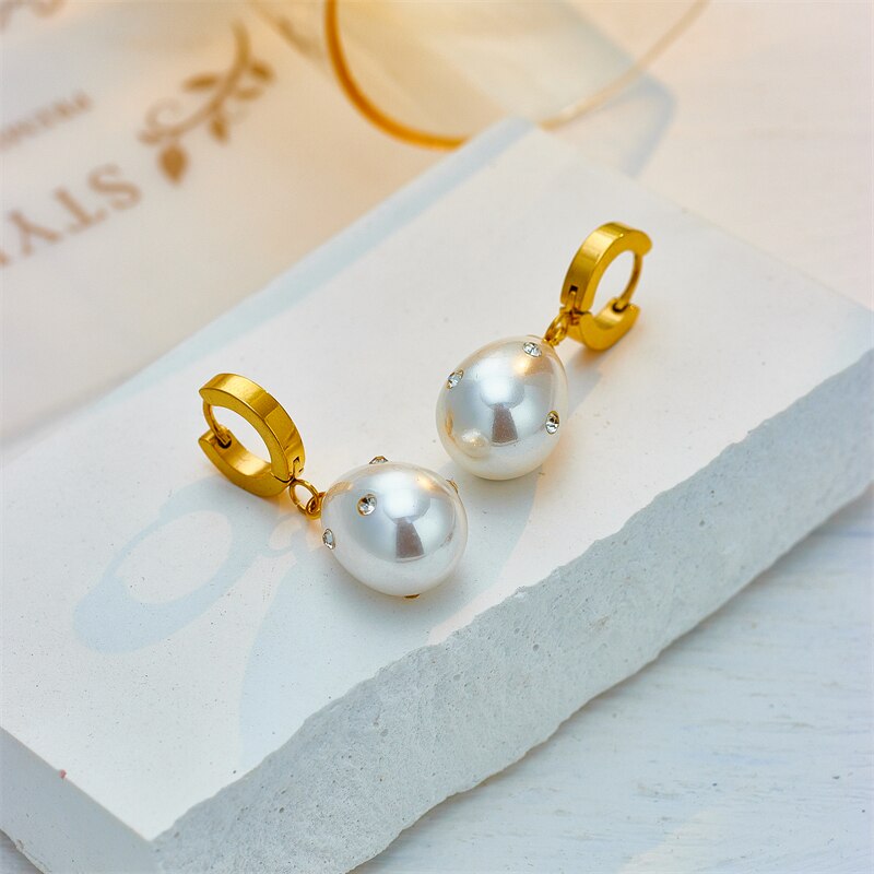 Boucles d'oreilles acier inoxydable, goutte – Vente Flash Bijoux