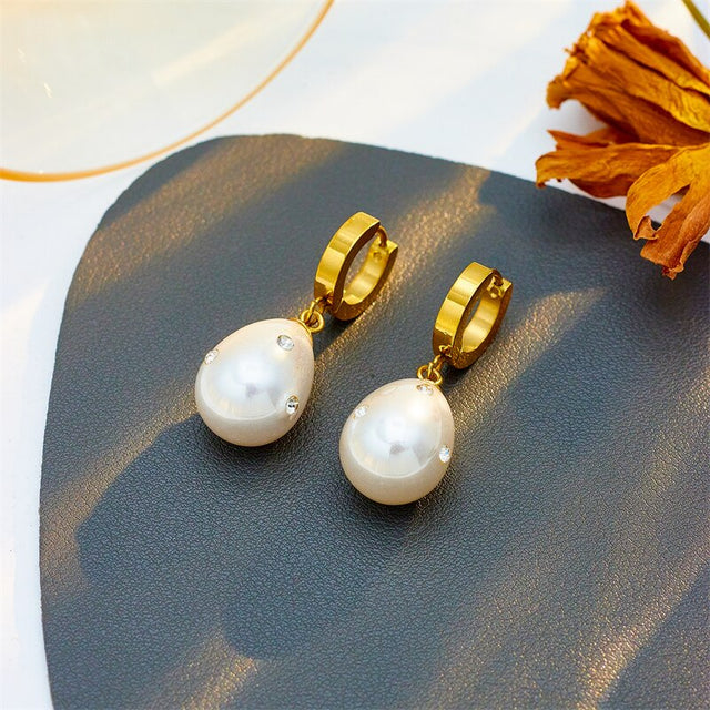 Boucles d'oreilles acier inoxydable, goutte – Vente Flash Bijoux