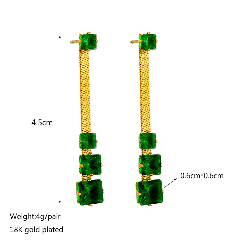 Boucles d'oreilles dorées, zircon cubique – Vente Flash Bijoux