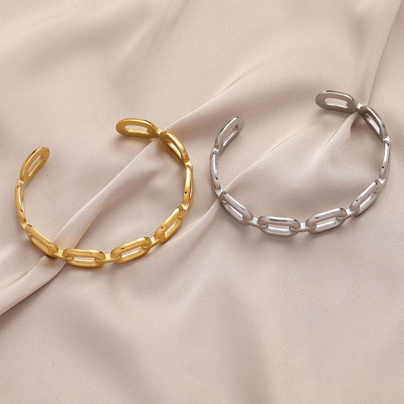 Bracelet femme acier inoxydable, manchette – Vente Flash Bijoux
