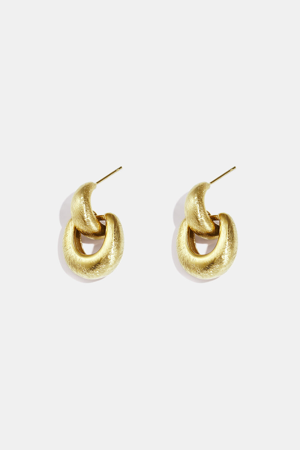 Boucles d’oreilles dorées entrelacées Lumé en acier inoxydable texturé