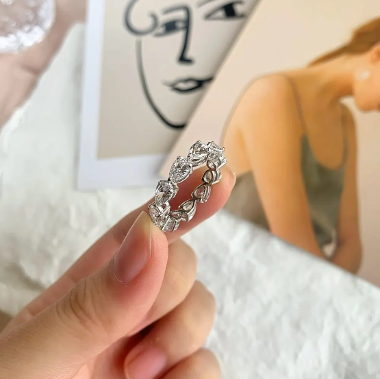 Bague femme argentée, zircon cubique, anneau classique– Vente Flash Bijoux