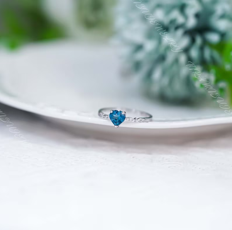 Bague femme argentée, topaze – Vente Flash Bijoux