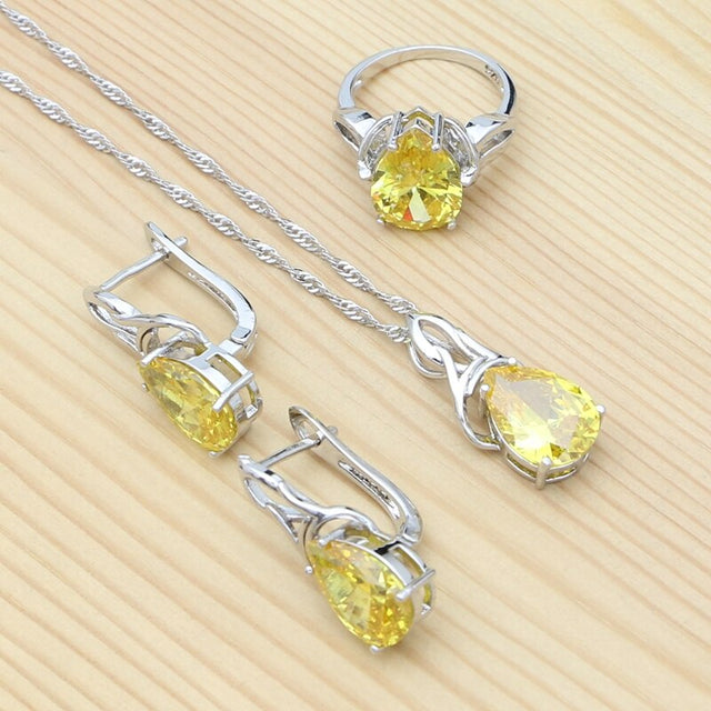 Parure femme argentée, goutte, zircon cubique – Vente Flash Bijoux