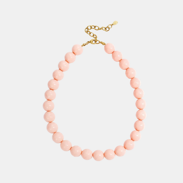 Collier court à grosses perles colorées