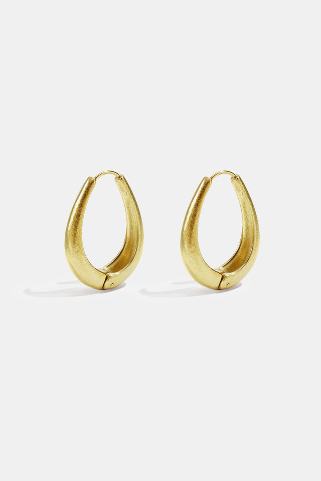 Boucles d’oreilles goutte sculptée couleur or en acier inoxydable