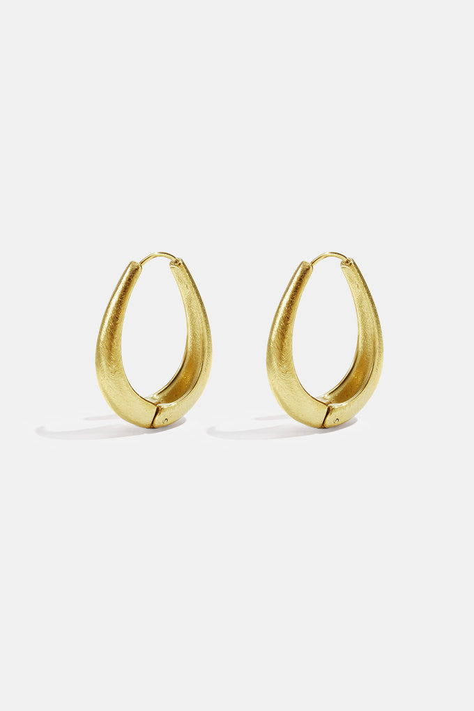 Boucles d’oreilles goutte sculptée couleur or en acier inoxydable