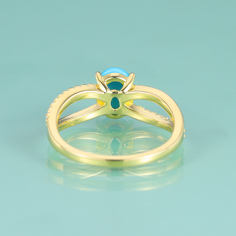 Bague femme dorée, zircon cubique, raffiné, minimaliste – Vente Flash Bijoux
