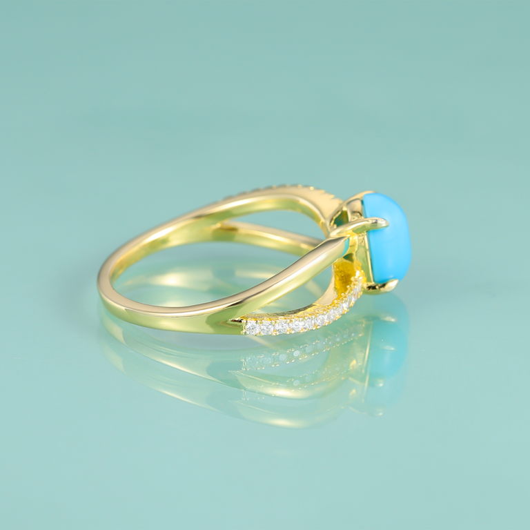 Bague femme dorée, zircon cubique, raffiné, minimaliste – Vente Flash Bijoux