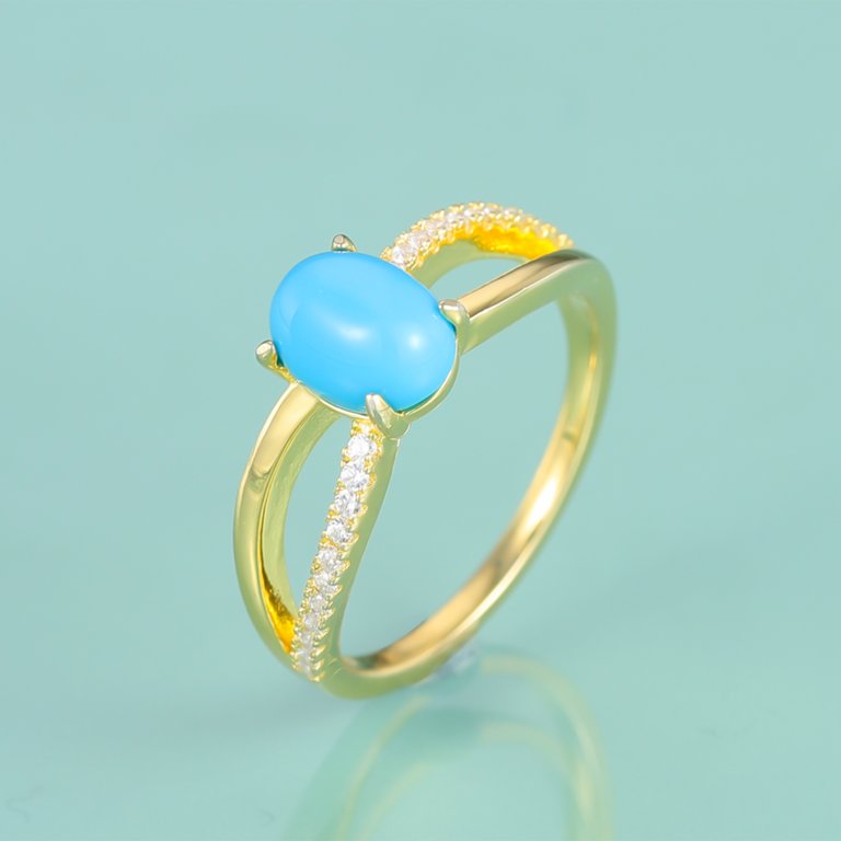 Bague femme dorée, zircon cubique, raffiné, minimaliste – Vente Flash Bijoux